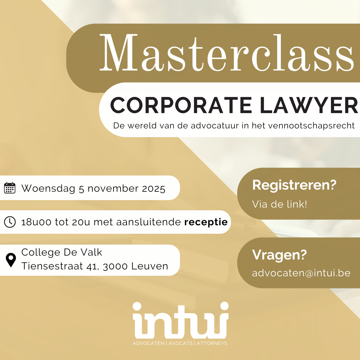 Workshop Intui: Masterclass Corporate Lawyer